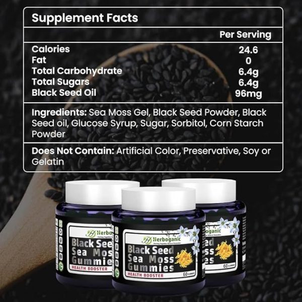 Sea Moss Gummies Black Seed 60ct - Image 2